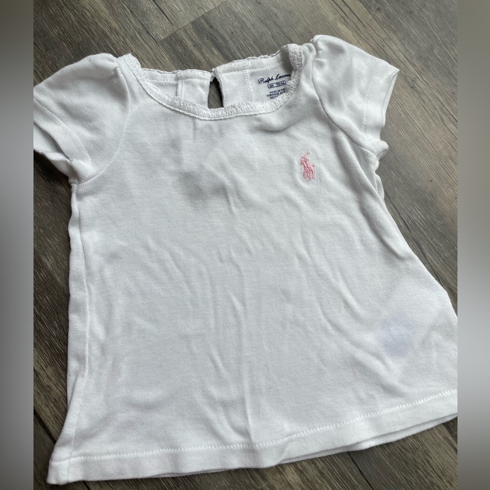 Ralph Lauren girls size 6 months white shirt